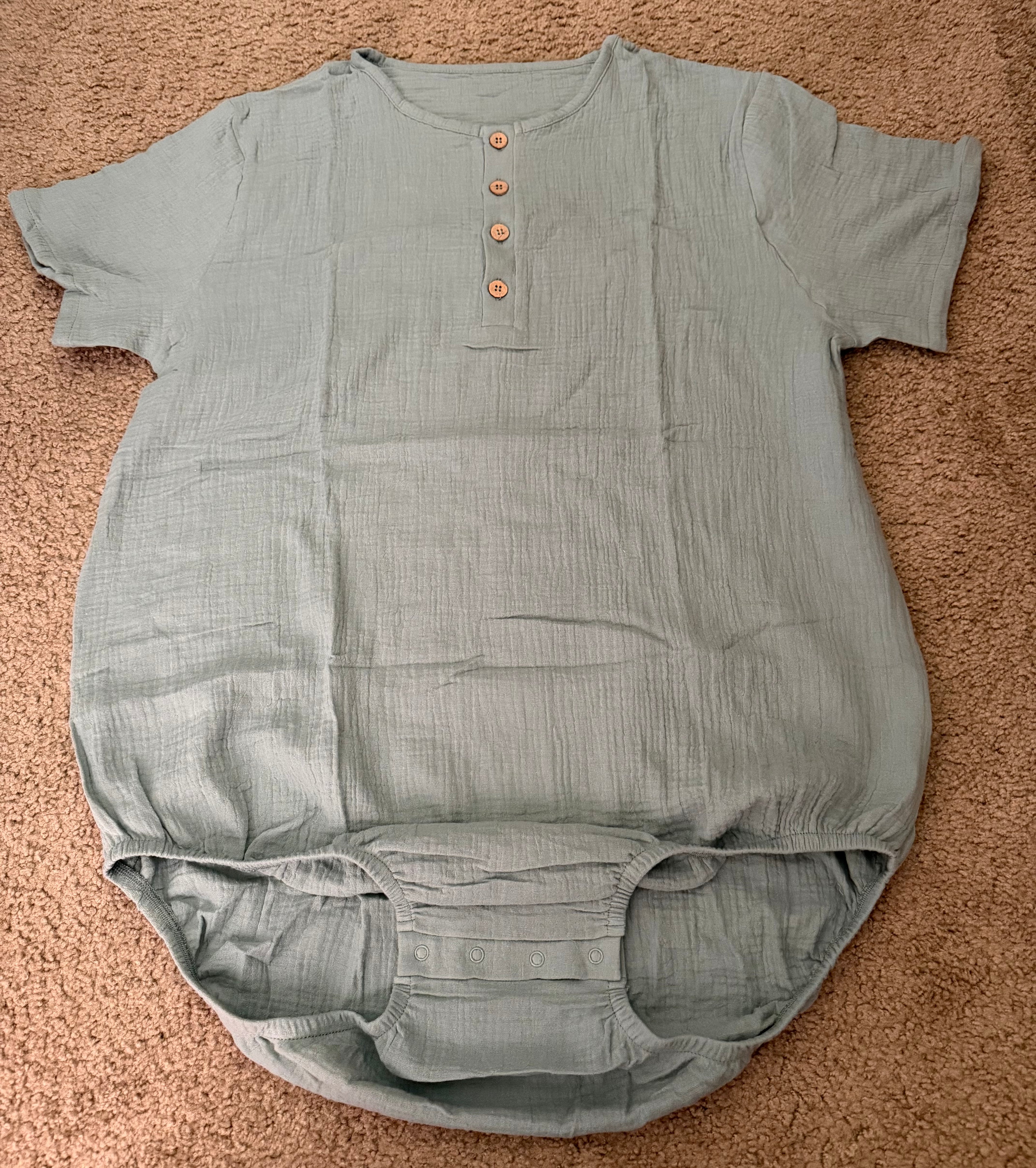 Whimsy Light Cotton Unisex Short Sleeve Adult Onesie