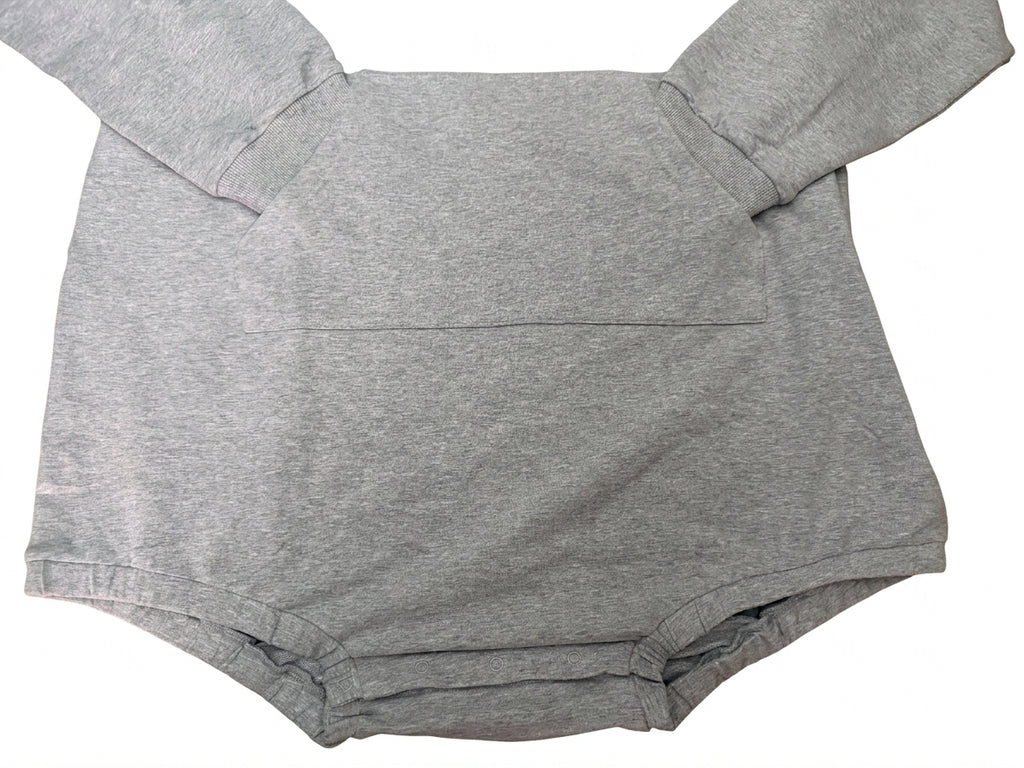 Whimsy Hooded Stretchy Long Sleeve Adult Romper with Secret Pockets